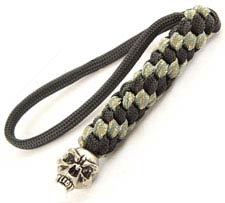 Schmuckatelli Lanyard - Fang Pewter Bead - Pewter Finish - Black and Digi Camo Cord - 4.A-FBLBDCP