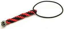 Schmuckatelli Mini Lanyard - Joe Pewter Bead - Pewter Finish - Black and Red Cord - 4.B-JPMLBR