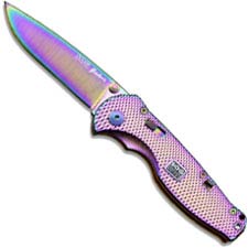 SOG Flash 2 Knife RAFSA-8 - Rainbow TiNi Drop Point - Rainbow TiNi Aluminum - Limited Edition - Discontinued Item - BNIB