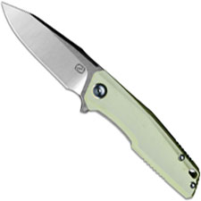 Stedemon ZKC C02D05 EDC Flipper Folding Knife Satin Clip Point Jade G10