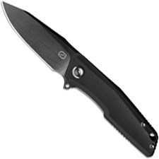 Stedemon ZKC C02D06 EDC Flipper Folding Knife Black Stonewash Clip Point Black G10