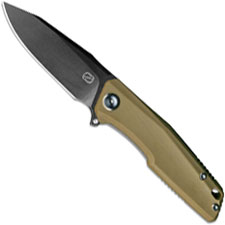 Stedemon ZKC C02D07 EDC Flipper Folding Knife Black Stonewash Clip Point Desert G10