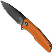 Stedemon ZKC C02D08 EDC Flipper Folding Knife Black Stonewash Clip Point Orange G10