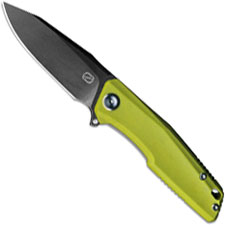 Stedemon ZKC C02D09 EDC Flipper Folding Knife Black Stonewash Clip Point Green G10