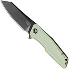 Stedemon ZKC C02T10 EDC Flipper Folding Knife Black Stonewash Reverse Tanto Jade G10