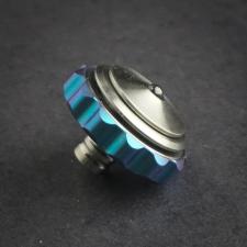 Stedemon Z03BLU Finger Fidget Spinner Top Stress Reliever Blue and Satin Titanium