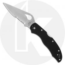 Spyderco Byrd Harrier 2 Knife BY01GPS2 -  Value Priced EDC - Part Serrated - Black G10 - Lock Back Folder