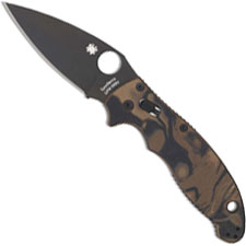 Spyderco Manix 2 Burl G10 Sprint C101MGPBRBBK2 Black DLC S90V Blade Black and Brown Burl G10