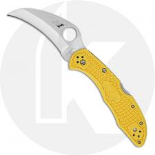 Spyderco C106PYL2 Tasman Salt 2 Rust Proof Hawkbill Blade Yellow FRN Lockback Folding Knife