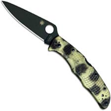 Spyderco Endura 4 Knife C10ZFPGITDBK - Black Flat Ground VG10 - Glow in the Dark Zome FRN