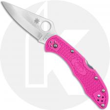 Spyderco Delica 4 FRN C11PPN - Plain Edge VG-10 - Pink FRN - Discontinued Item - BNIB - 2007