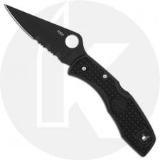 Spyderco Delica Knife - C11PSBBK - Gen 3 - Discontinued Item - Serial Number - BNIB - Part Serrated Black Blade