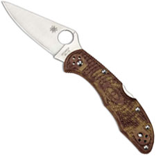 Spyderco Delica 4 Knife C11ZFPDCMO Flat Ground VG10 with Desert Camo Zome FRN