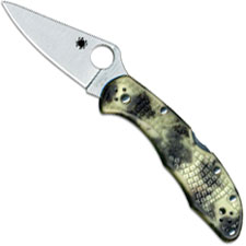 Spyderco Delica 4 Knife C11ZFPGITD - Flat Ground VG10 - Glow in the Dark Zome FRN