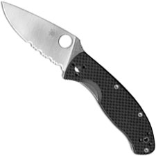 Spyderco C122CFPS Tenacious Knife Limited Part Serrated Satin Blade and Carbon Fiber G10 Handle