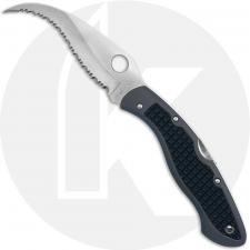 Spyderco Civilian C12S - Serrated ATS-55 - Tufram Coated Aluminum with Kraton Inlays - Discontinued Item - BNIB - Circa Mid 1990