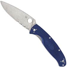 Spyderco Resilience Lightweight S35VN - C142PSBL - Part Serrated - Blue FRN - Liner Lock Folding Knife