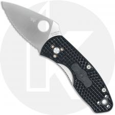 Spyderco Ambitious Lightweight C148SBK - Serrated - Black FRN - Liner Lock Folder