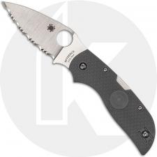 Spyderco Chaparral Lightweight C152SGY Knife - Serrated CTS XHP Leaf Blade - Gray FRN