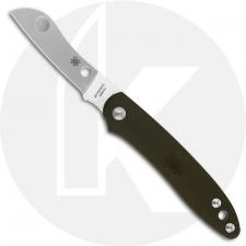 Spyderco Roadie Knife - C189PGR - Non Locking Sheepfoot - Olive Green FRN - Made in Italy