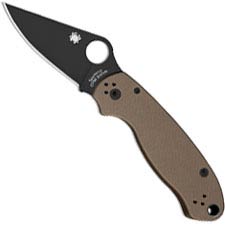 Spyderco Para 3 C223GPBNBK Limited CPM S35VN Black Blade Earth Brown G10 Handle USA Made