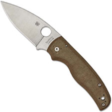 Spyderco Shaman Knife C229MPZW - Sprint Run - Z-Wear PM Blade - Brown Canvas Micarta Handle - USA Made