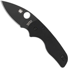 Spyderco Lil Native Knife C230GPBBK Compact Folder Black DLC Blade Black G10 with Compression Lock