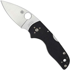 Spyderco Lil Native Backlock Knife C230MBGP EDC Compact Folder Plain Blade Black G10