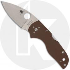 Spyderco Lil Native C230MBGPBN15V Knife - Sprint Run - 15V Leaf Blade - Back Lock - Brown G10 - USA Made
