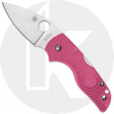 Spyderco Lil Native Lightweight C230PPN Knife - Satin CTS BD1N Leaf - Pink FRN - USA Made