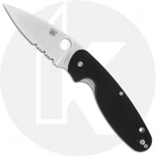 Spyderco C245GPS Emphasis Knife - 3.61 Inch Part Serrated Drop Point - Black G10 - Liner Lock