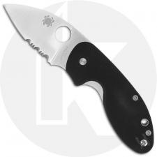 Spyderco C246GPS Insistent Knife - 2.48 Inch Part Serrated Drop Point - Black G10 - Liner Lock