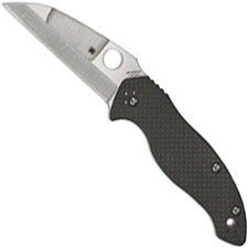 Spyderco Canis Knife - C248CFP - Kelly McCann Folder - S30V Modified Wharncliffe - Carbon Fiber / G10 Laminate - Compression Loc