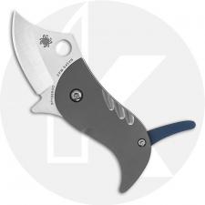 Spyderco Pochi Knife - C256TIP - Kazuyuki Sakurai Flipper Folder - S45VN Clip Point - Bead Blast Titanium - RIL Frame Lock