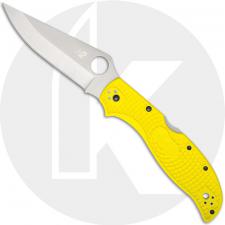 Spyderco Stretch 2 XL Lightweight Salt C258PYL Knife - H-2 Drop Point - Yellow FRN