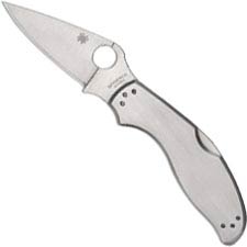 Spyderco UpTern Lock Back C261P - Plain Edge - Stainless Steel - Value Folder