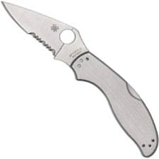 Spyderco UpTern Lock Back C261PS - Part Serrated - Stainless Steel - Value Folder