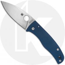 Spyderco Bodacious C263GPCBL Knife - Satin CPM SPY27 Leaf - Cobalt Blue G10 - USA Made