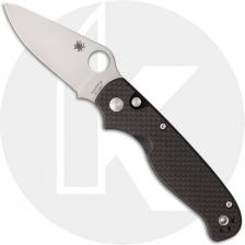Spyderco ButtonUp C275CFP Knife - Satin 8Cr13MoV Modified Clip Point - Carbon Fiber/G10 Laminate