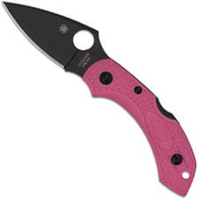 Spyderco Dragonfly 2 Lightweight Pink S30V - C28FPPNS30VBK2 - Black S30V Leaf Blade - Pink FRN - Lock Back