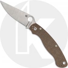 Spyderco Military 2 C36MPCW2 Knife - CPM Cru-Wear - Brown Canvas Micarta