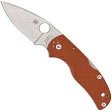 Spyderco Native 5 C41GPBORE5 - REX 45 Blade - Burnt Orange G10 Handle - Sprint Run - USA Made