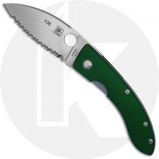 Spyderco Lum Chinese Folder C65S - Serrated VG-10 - Green Almite - Discontinued Item - Serial Numbered - BNIB - 2000