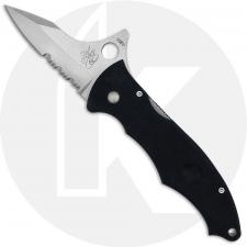 Spyderco Gunting C68GPS - Part Serrated CPM 440V with Kinetic Open Option - Black G10 - Discontinued Item - Serial Numbered - BN
