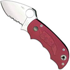 Spyderco Salsa Knife - C71CBPS - Part Serrated - Cranberry Aluminum Handle - Discontinued Item - Serial # - BNIB - Circa 2003