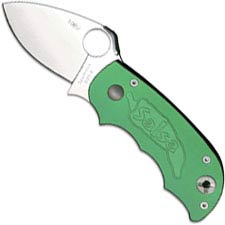 Spyderco Salsa Knife - C71GRP - Plain Edge - Green Aluminum Handle - Discontinued Item - Serial # - BNIB - Circa 2002