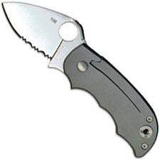 Spyderco Salsa Titanium Knife - C71PSTI - Part Serrated - Titanium Handle - Discontinued Item - Serial # - BNIB - Circa 2002