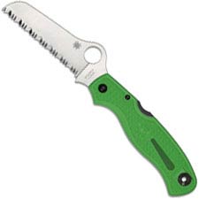 Spyderco Atlantic Salt Knife - C89FSGR - Serrated LC200N Sheepfoot - Green FRN - Lock Back