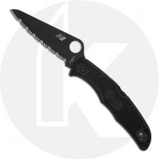 Spyderco Pacific Salt 2 C91SBBK2 - Serrated Black H2 Blade - Black FRN - Lock Back