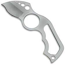 Spyderco S.P.O.T. SS Neck Knife - FB08P - Single Piece Gray Bead Blast AUS-6 - Reverse S - Skeletonized Handle - Boltaron Neck S